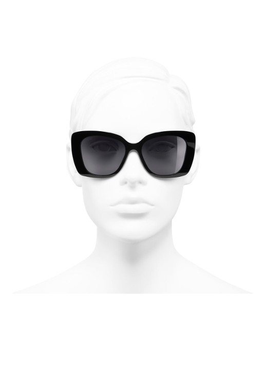 CHANEL VIERKANTE ZONNEBRIL - detail 5 zwart