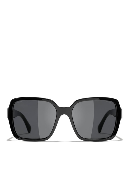 CHANEL VIERKANTE ZONNEBRIL - detail zwart