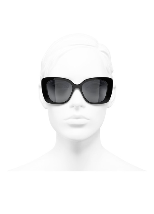 CHANEL VIERKANTE ZONNEBRIL - detail 6 zwart