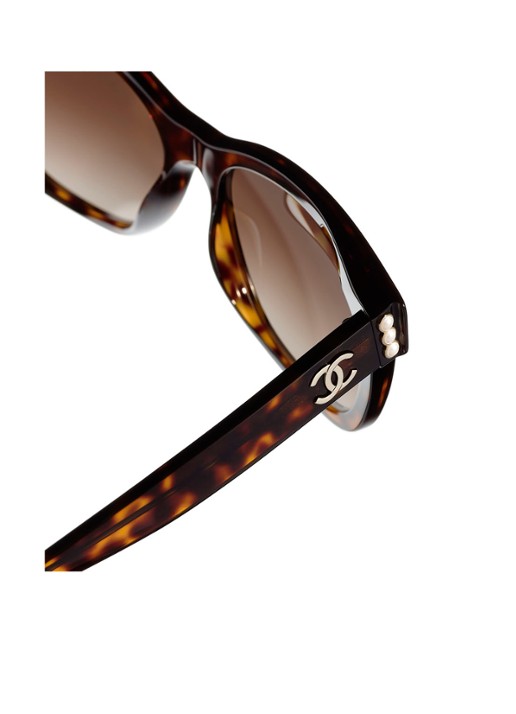 CHANEL VIERKANTE ZONNEBRIL - detail 3 donkerbruin