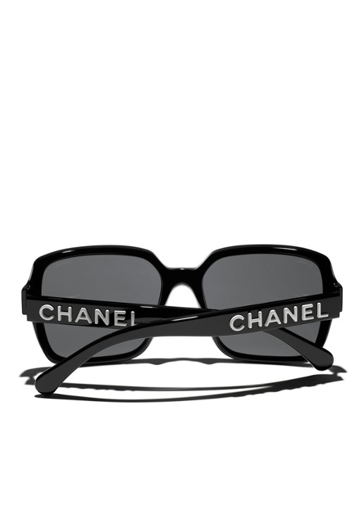 CHANEL VIERKANTE ZONNEBRIL - detail 4 zwart