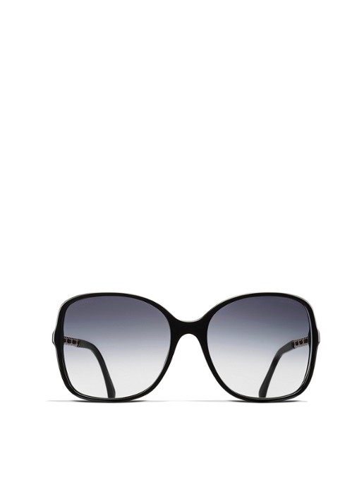 CHANEL VIERKANTE ZONNEBRIL - detail zwart