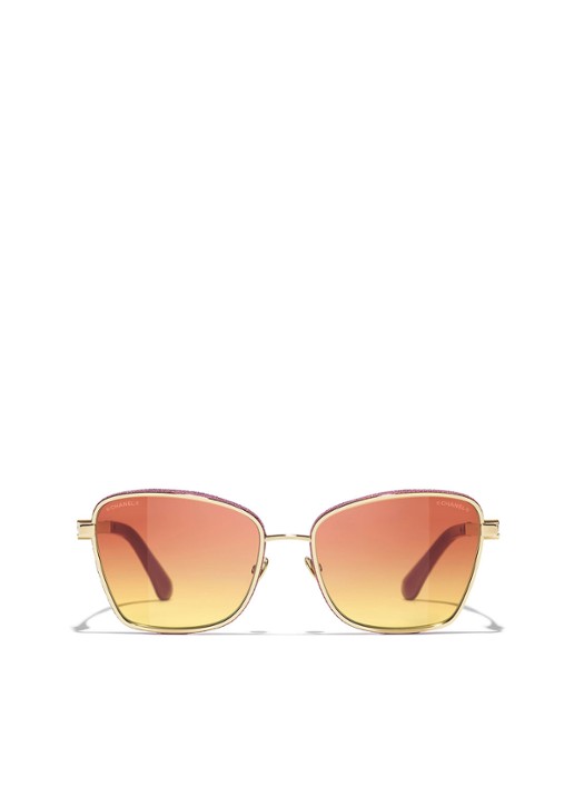 CHANEL VLINDER ZONNEBRIL - detail goud