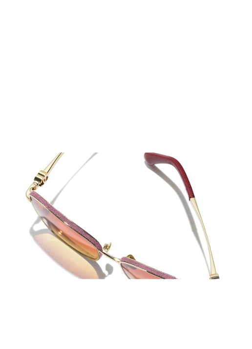 CHANEL VLINDER ZONNEBRIL - detail 3 goud