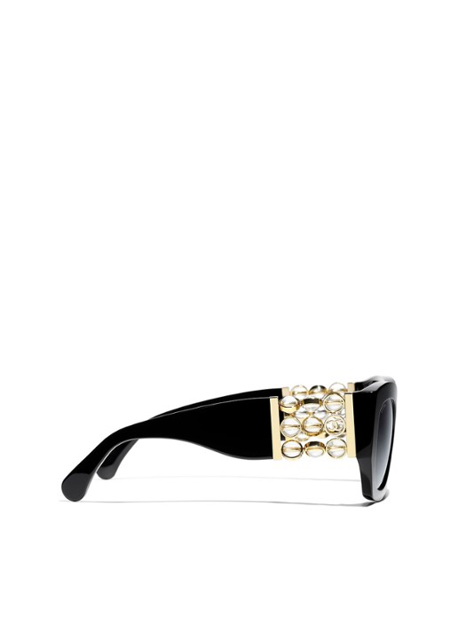 CHANEL VLINDER ZONNEBRIL - detail 3 zwart