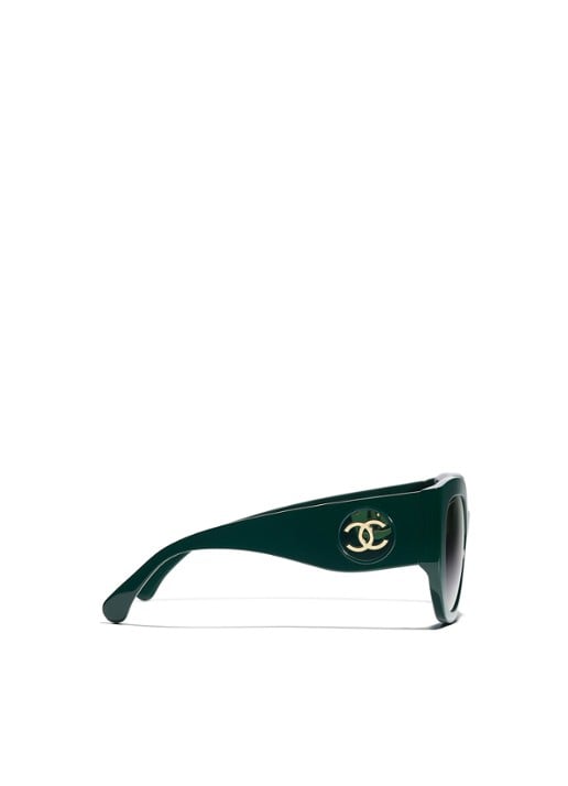 CHANEL VLINDER ZONNEBRIL - detail 2 groen