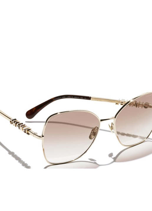 CHANEL VLINDER ZONNEBRIL - detail 2 goud