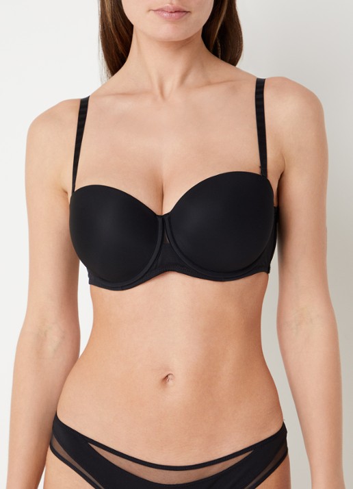 Chantelle Balconette bh met mesh - voorkant 2 zwart