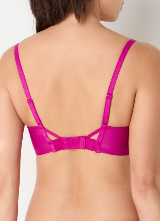 Chantelle Beugel bh met kant en mesh - achterkant 5 donkerroze