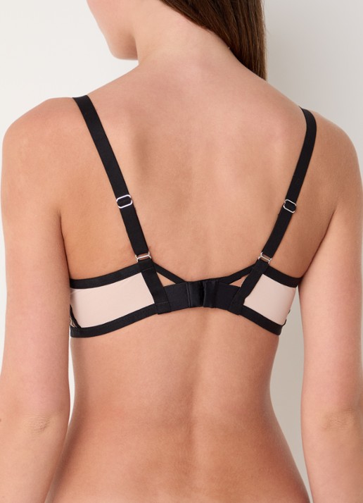 Chantelle Beugel bh van mesh met bloemborduring - achterkant 5 zwart
