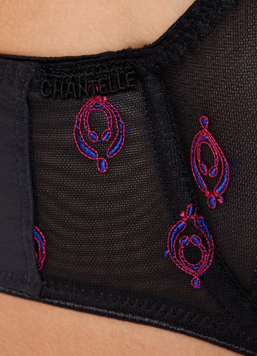 Chantelle Champs-Elysées beugel bh met borduring - detail 2 zwart