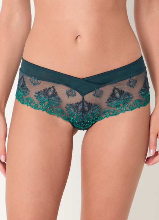 Chantelle Champs Elysees shorty van kant - detail donkergroen
