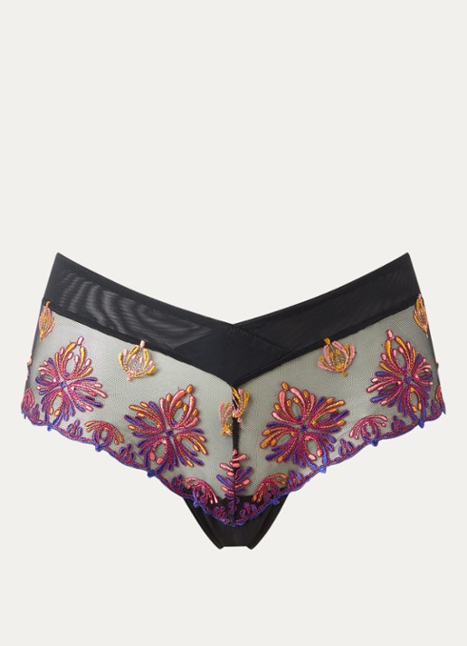 Chantelle Champs Elysees shorty van kant - voorkant 4 zwart