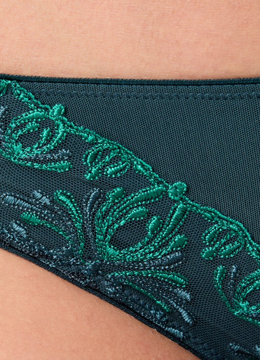Chantelle Champs-Elysées slip met borduring - detail 4 donkergroen