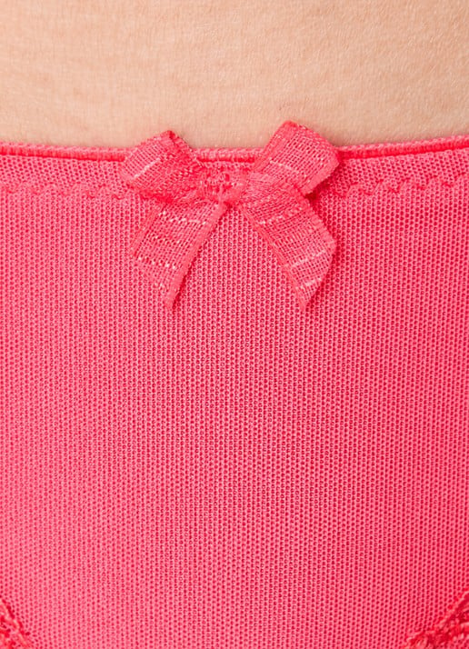 Chantelle Champs-Elysées slip met borduring - detail 4 koraalrood