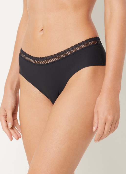 Chantelle Cozy Chic hipster met kant - voorkant 4 zwart