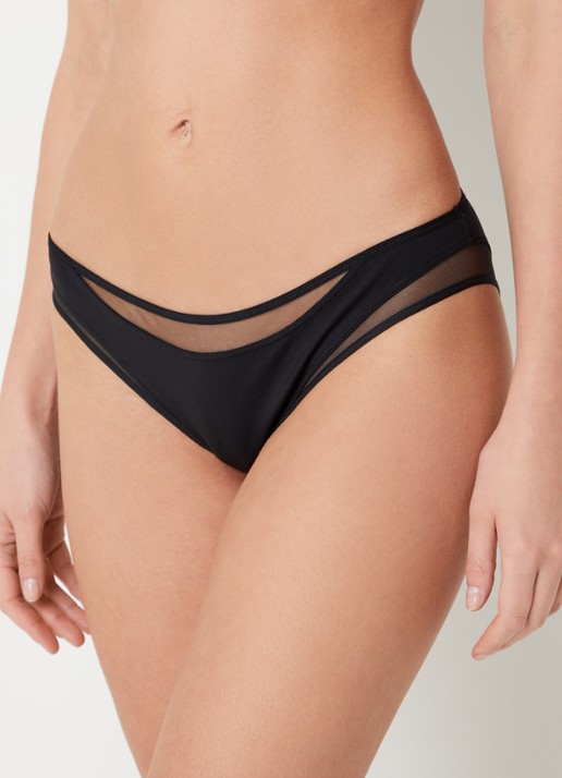 Chantelle Edge slip met mesh - voorkant 4 zwart