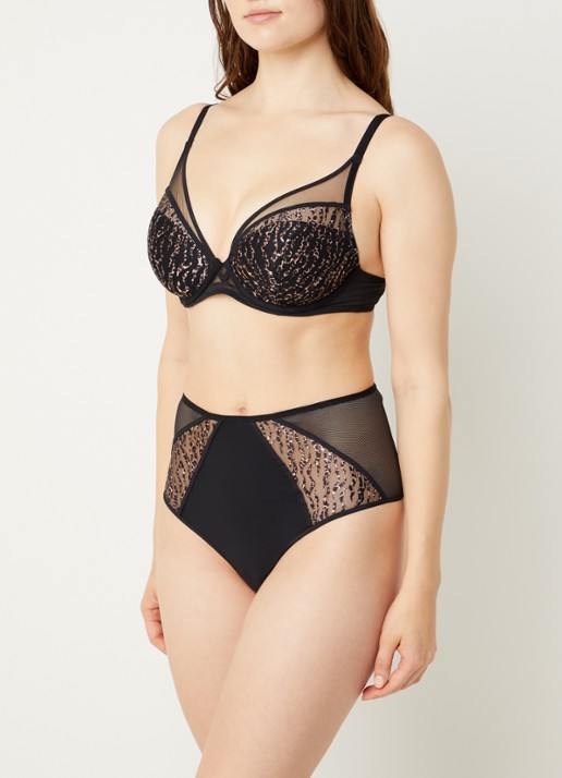 Chantelle Electra high waisted tanga met mesh