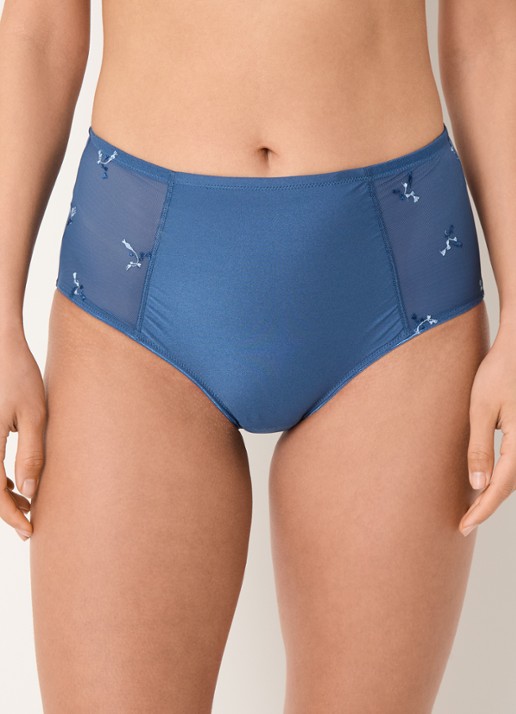 Chantelle Every Curve high waisted slip met borduring - detail 4 staalblauw