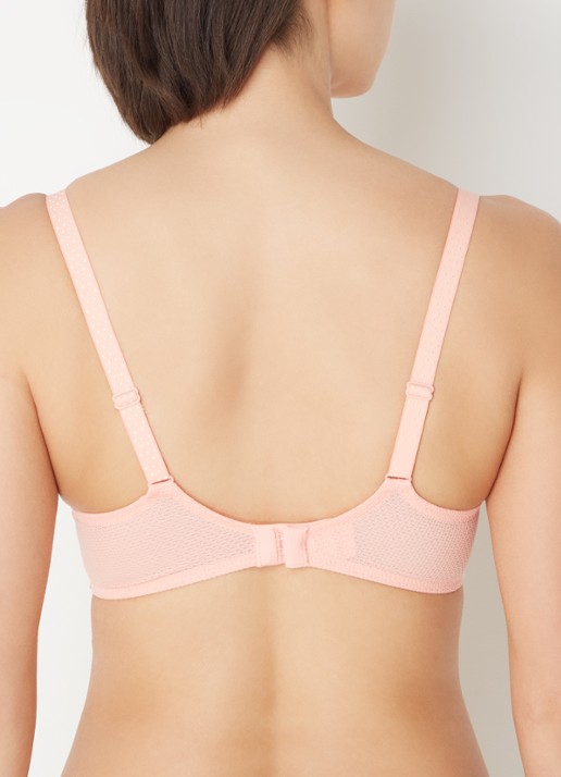 Chantelle Fleurs balconette bh van kant - achterkant 2 perzikroze