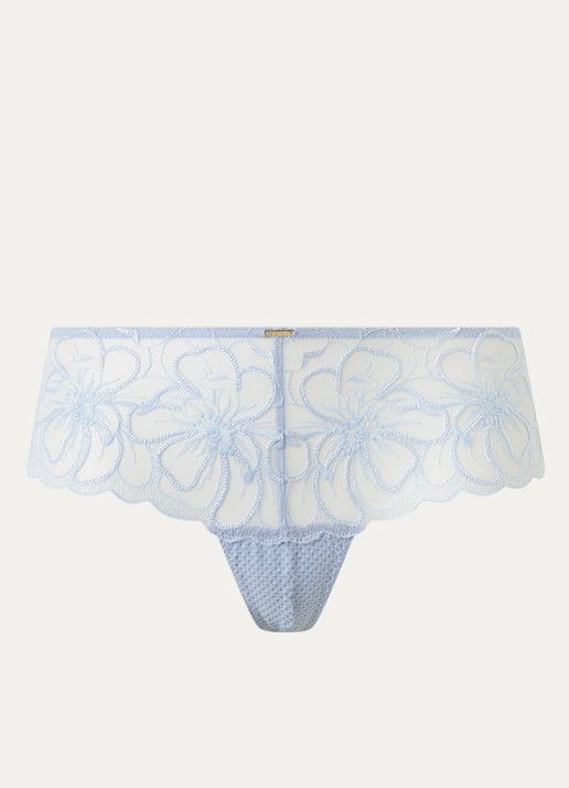 Chantelle Fleurs shorty van mesh met borduring - voorkant icy flower-e43