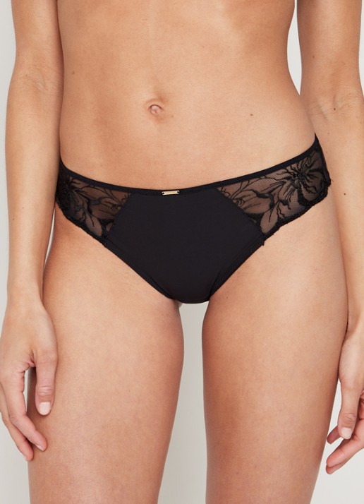 Chantelle Fleurs slip van mesh met borduring en lurex