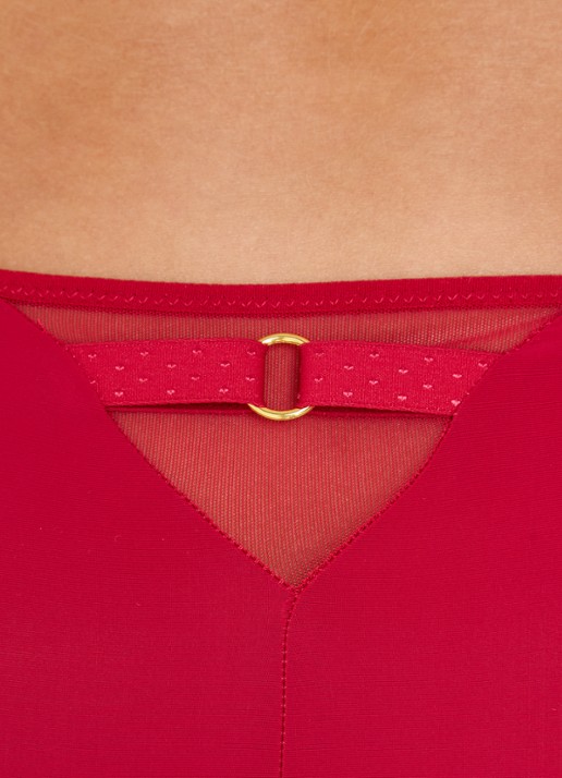 Chantelle Fleurs slip van mesh met borduring en lurex - detail 5 rood