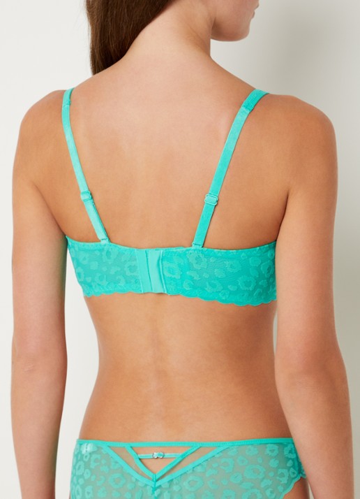 Chantelle Girls voorgevormde beugel bh met overlay van mesh - achterkant zeegroen