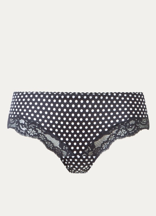 Chantelle Gloss shorty met stippenprint en kant