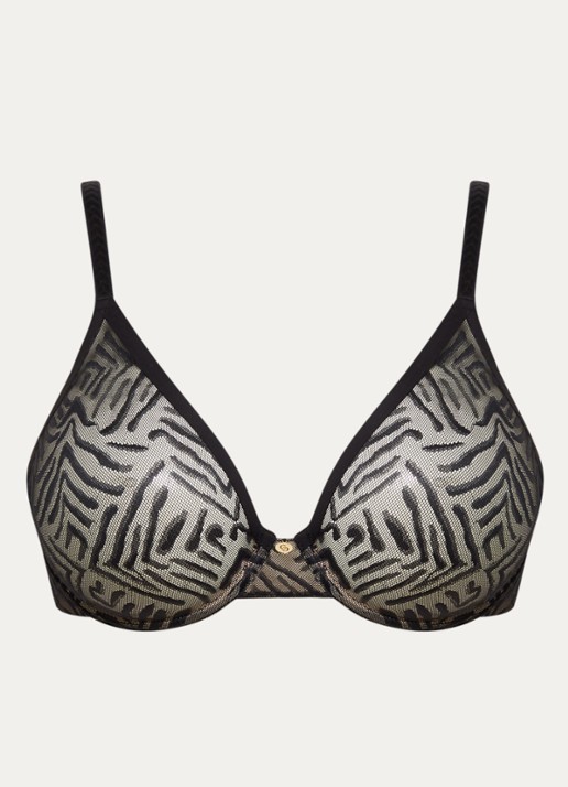 Chantelle Graphic Allure beugel bh van mesh - voorkant 4 zwart