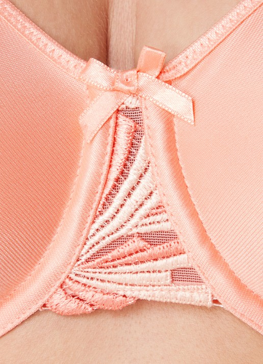 Chantelle Hedona beugel bh met borduring - detail 5 perzikroze