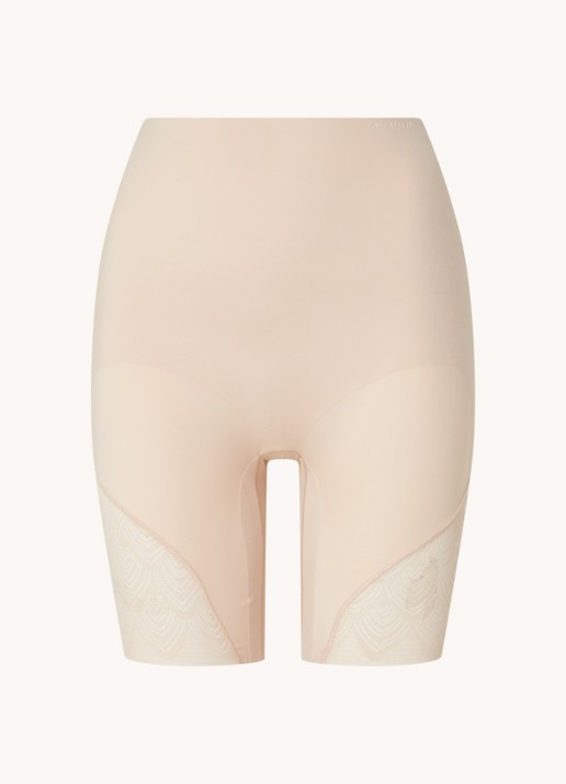 Chantelle High waisted corrigerende short met kant - voorkant 2 beige