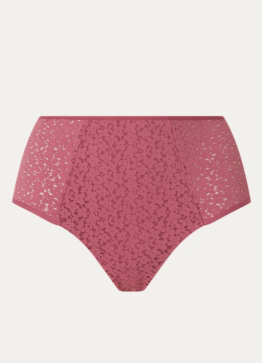 Chantelle High waisted slip met kant - voorkant 2 bordeauxrood