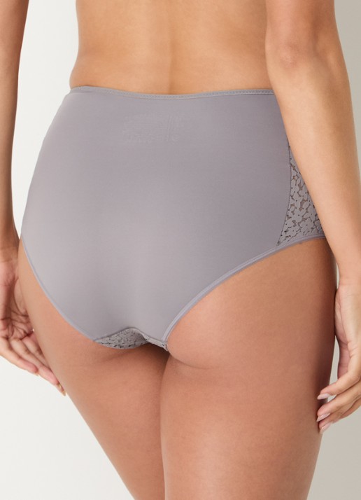 Chantelle High waisted slip met kant - achterkant 3 taupe