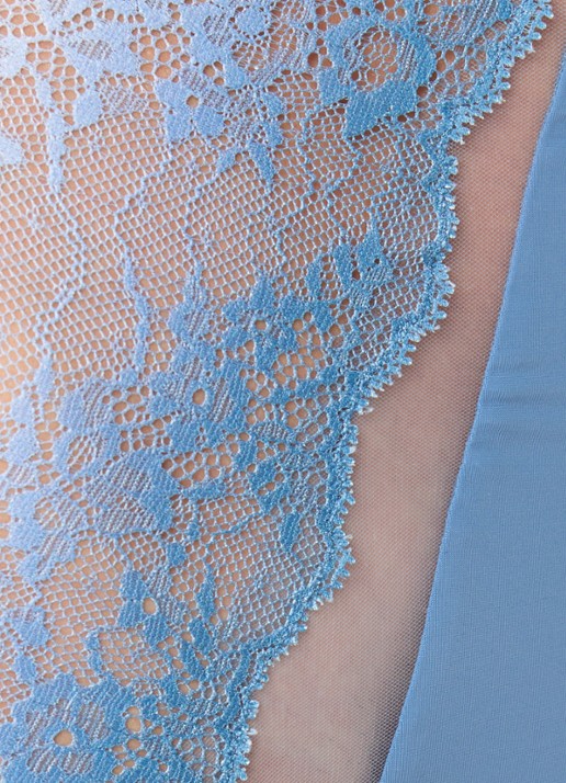 Chantelle High waisted slip met kant - detail 2 blauwgrijs