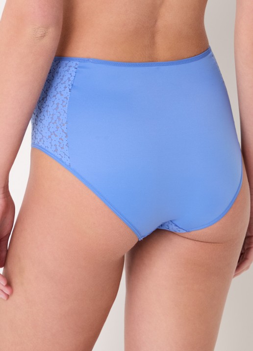 Chantelle High waisted slip met kant - achterkant blauw