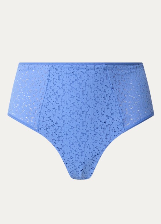Chantelle High waisted slip met kant - voorkant 4 blauw