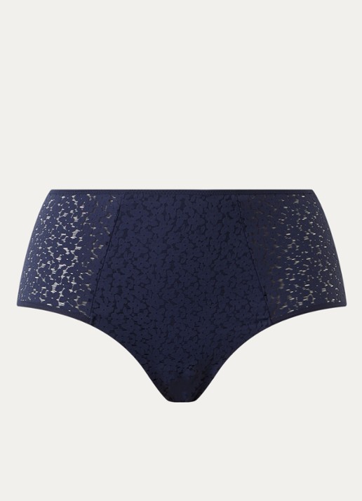 Chantelle High waisted slip met kant - voorkant 4 donkerblauw