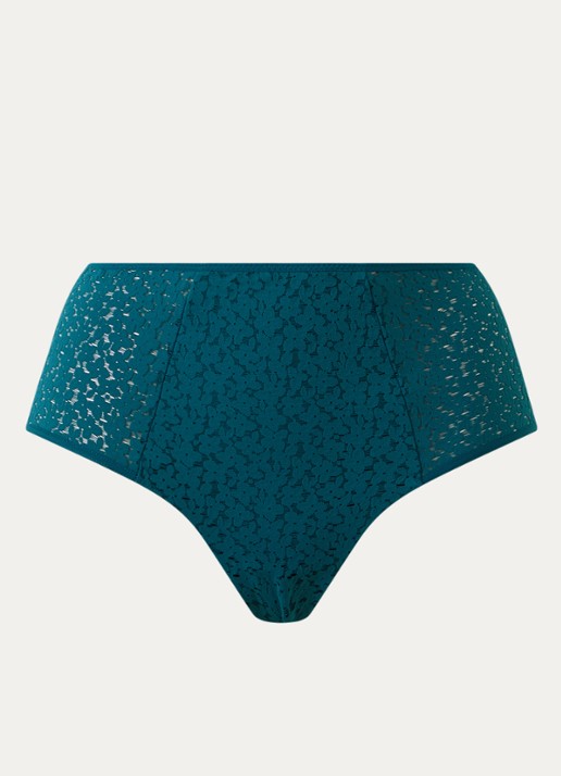 Chantelle High waisted slip met kant - voorkant petrolgroen