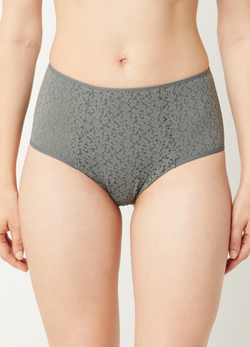 Chantelle High waisted slip met kant - voorkant 4 olijfgroen