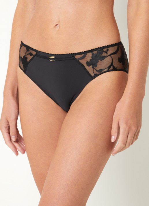 Chantelle Hipster met details van kant - voorkant 3 zwart