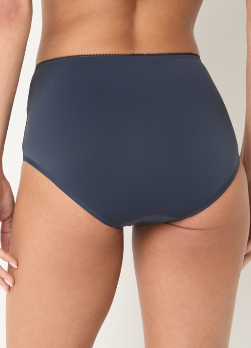 Chantelle Intrigue high waisted hipster met borduring - achterkant 4 donkerblauw