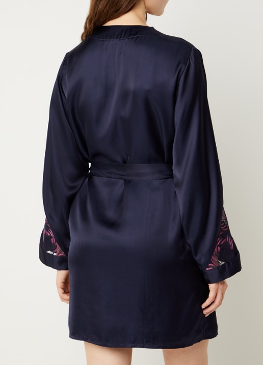 Chantelle Kimono met kant - achterkant 4 donkerblauw