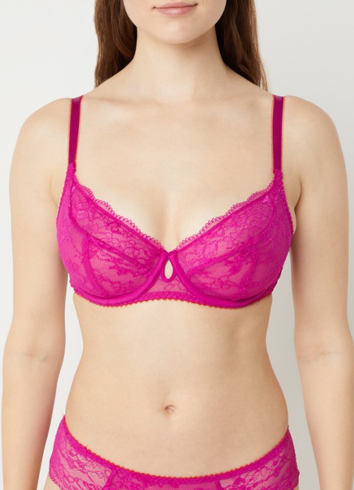 Chantelle Kiss beugel bh van kant - voorkant 2 fuchsia
