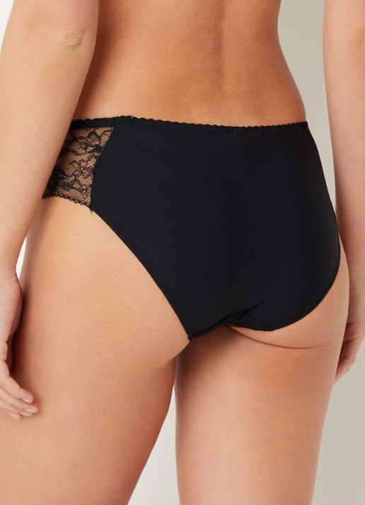 Chantelle Kiss high waisted slip met kant - achterkant zwart