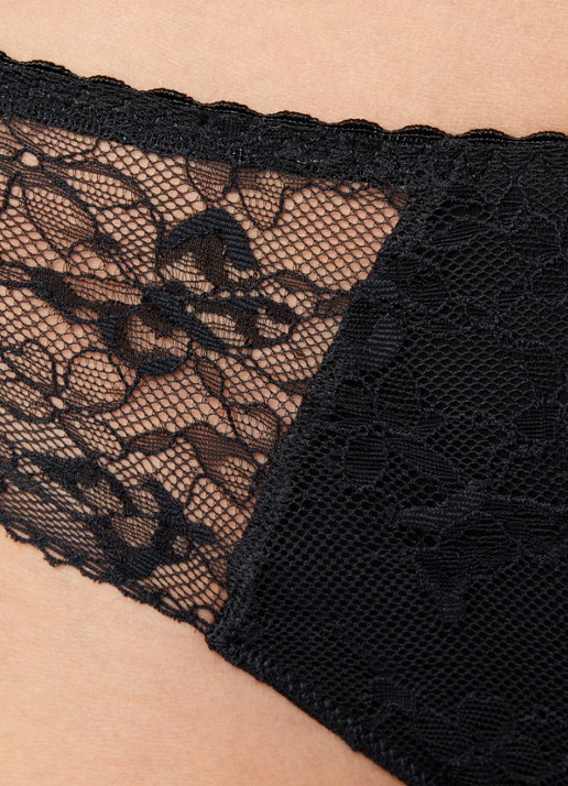 Chantelle Kiss high waisted slip met kant - detail 5 zwart