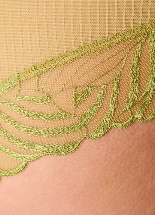 Chantelle Legend shorty van mesh met borduring - detail 2 groen