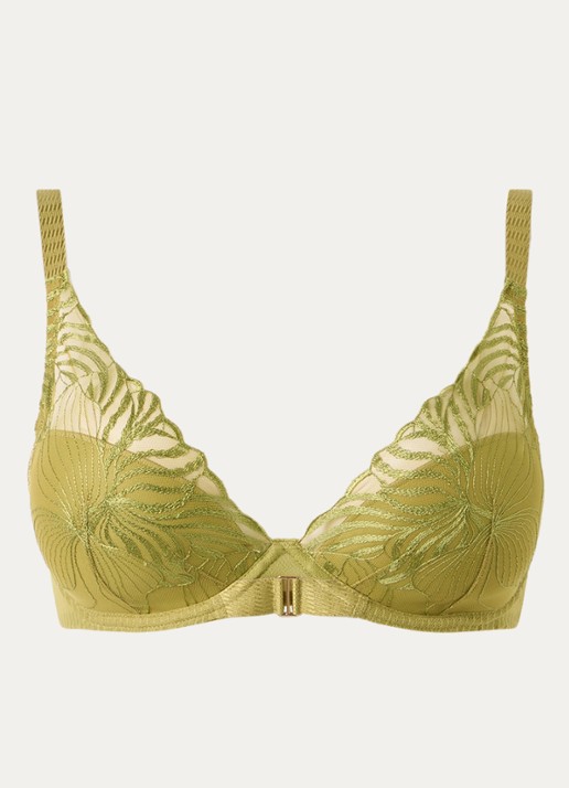 Chantelle Legend voorgevormde beugel bh met overlay van mesh - voorkant 2 groen