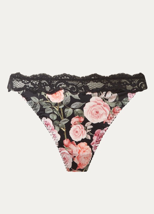 Chantelle Li On tanga van kant met bloemenprint