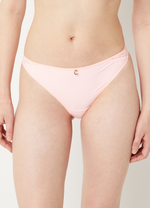 Chantelle Li tanga met kant - voorkant 5 zalmroze